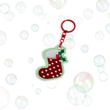 Load image into Gallery viewer, Christmas Stocking Snap Tab Eyelet Machine Embroidery Design