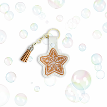 Load image into Gallery viewer, Gingerbread Christmas Star Snap Tab Machine Embroidery Design