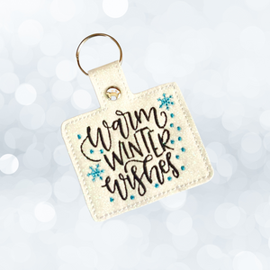 Christmas Warm Winter Wishes Snap Tab machine embroidery design