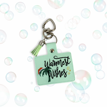 Load image into Gallery viewer, Christmas Warmest Wishes Snap Tab Machine Embroidery Design With Palm Tree