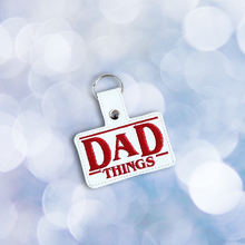 Load image into Gallery viewer, Dad Things Snap Tab machine embroidery design - Father&#39;s Day