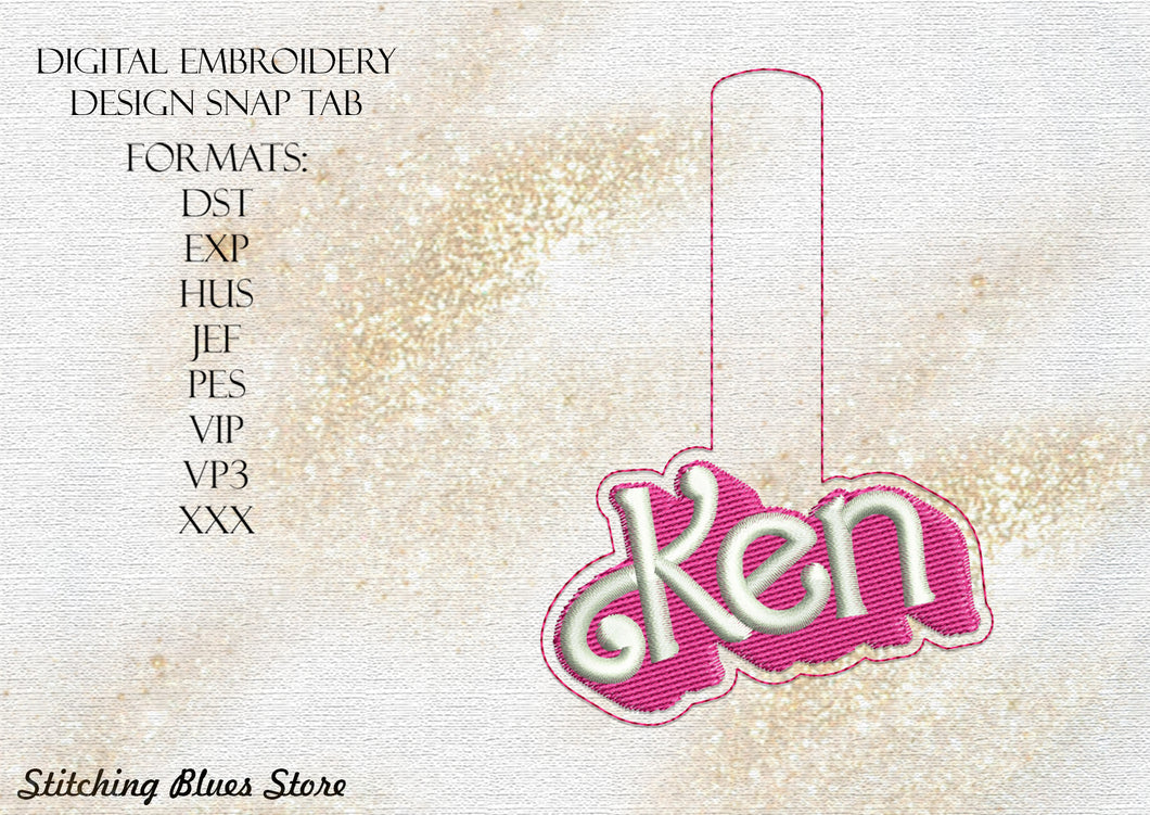 K Snap Tab machine embroidery design