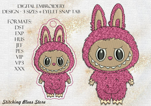 La Machine Embroidery Design Includes Snap Tab Eyelet