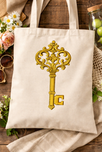 Load image into Gallery viewer, Enchanted Magic Key Machine Embroidery Design In 2 Sizes Includes Snap Tab Eyelet