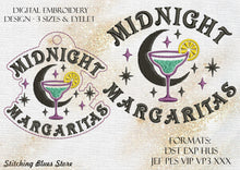 Load image into Gallery viewer, Midnight Margaritas Machine Embroidery Design In 3 Sizes Includes Eyelet