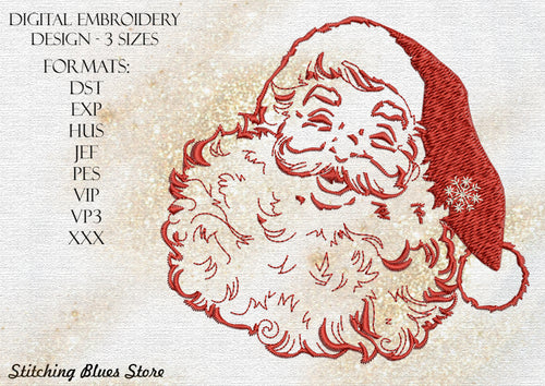 Retro Santa Claus Machine Embroidery Design