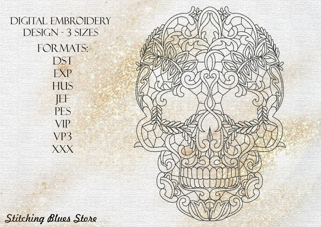 Skull Pattern Machine Embroidery Design