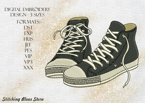 Sneakers machine embroidery design