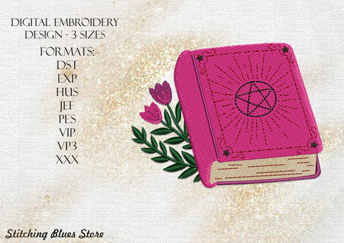 Spell Book machine embroidery design