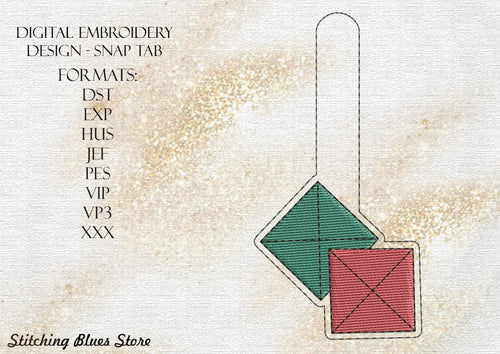 SQ Snap Tab Machine Embroidery Design