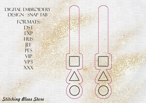 SQ 3 Snap Tab Machine Embroidery Design