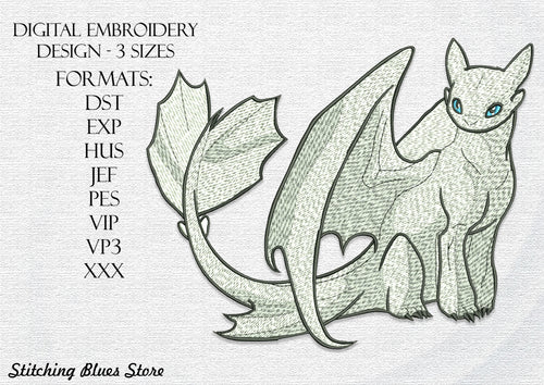 Light Dragon Machine Embroidery Design