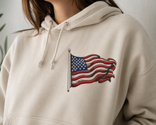 Load image into Gallery viewer, Waving American Flag Machine Embroidery Design | 4th Of July Gift