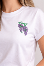 Load image into Gallery viewer, Wisteria Flowers Machine Embroidery Design In 2 Sizes Includes Snap Tab Eyelet
