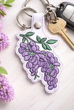 Load image into Gallery viewer, Wisteria Flowers Machine Embroidery Design In 2 Sizes Includes Snap Tab Eyelet