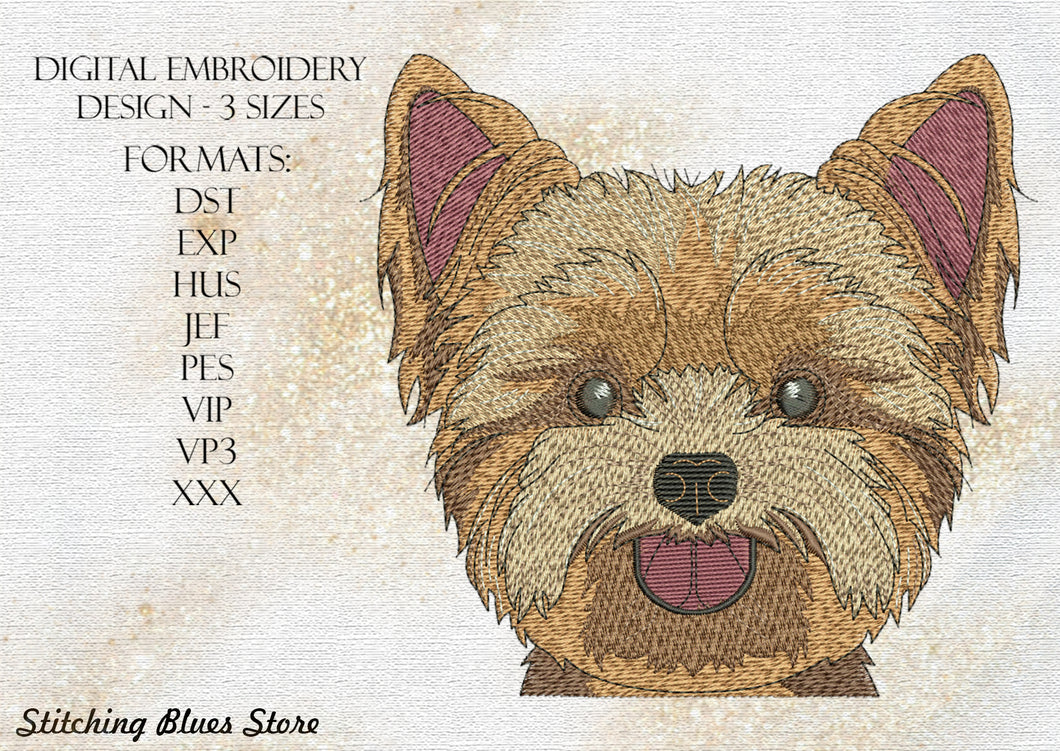 Yorkshire Terrier Puppy Dog Machine Embroidery Design