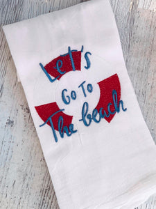 Let's go to the beach machine embroidery design - summer