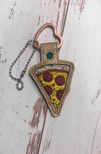 Load image into Gallery viewer, A slice of pizza Snap Tab machine embroidery design - photo