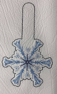 Snowflake Snap Tab machine embroidery design