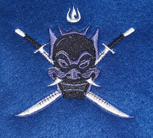 Blue Spirit Mask machine embroidery design