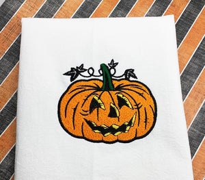 Pumpkin machine embroidery design - Jack-O-Lantern