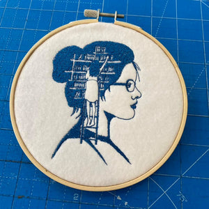 Book Girl machine embroidery design