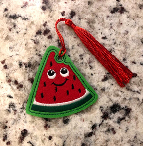 Cute Watermelon Eyelet Key Fob machine embroidery design