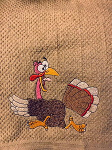 Running Turkey machine embroidery design - Thanksgiving Day