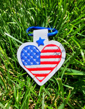 Load image into Gallery viewer, USA Heart Snap Tab machine embroidery design - American flag