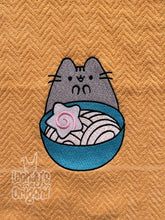 Load image into Gallery viewer, Ramen Cat machine embroidery design