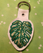 Load image into Gallery viewer, Tropical Monstera Leaf Snap Tab Machine Embroidery Design