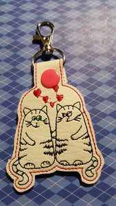 Cats in love Snap Tab machine embroidery design