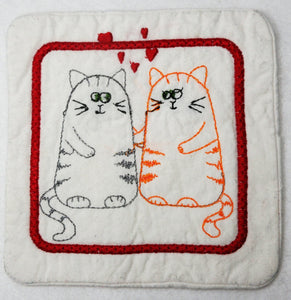 Cats in love - Valentine's Day - machine embroidery design