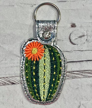 Load image into Gallery viewer, Flowering Сactus Snap Tab machine embroidery design