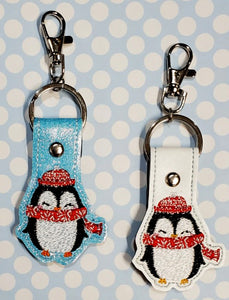 Cute penguin Snap Tab machine embroidery design