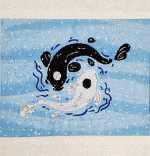 Load image into Gallery viewer, Yin Yang Koi fish machine embroidery design