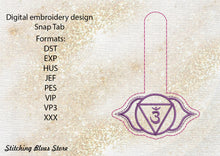 Load image into Gallery viewer, Third-Eye Chakra - Ajna Snap Tab machine embroidery design