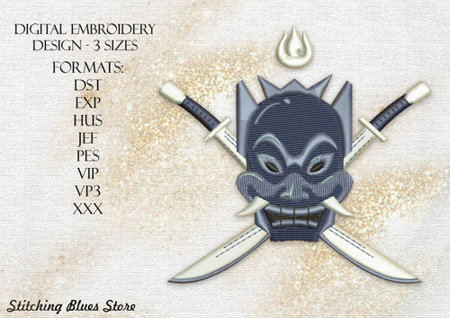 Avatar Blue Spirit face masks machine embroidery design