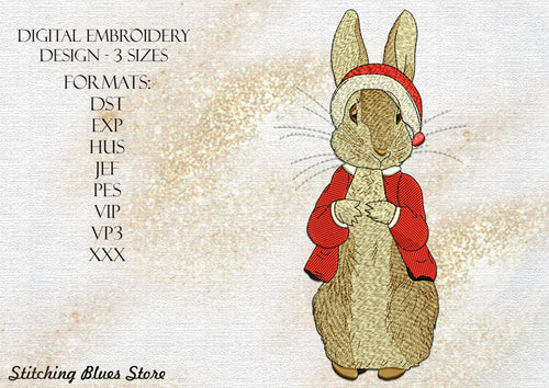 Christmas Hare machine embroidery design - New Year