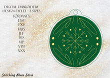 Load image into Gallery viewer, Christmas Decor Snap Tab Eyelet machine embroidery design