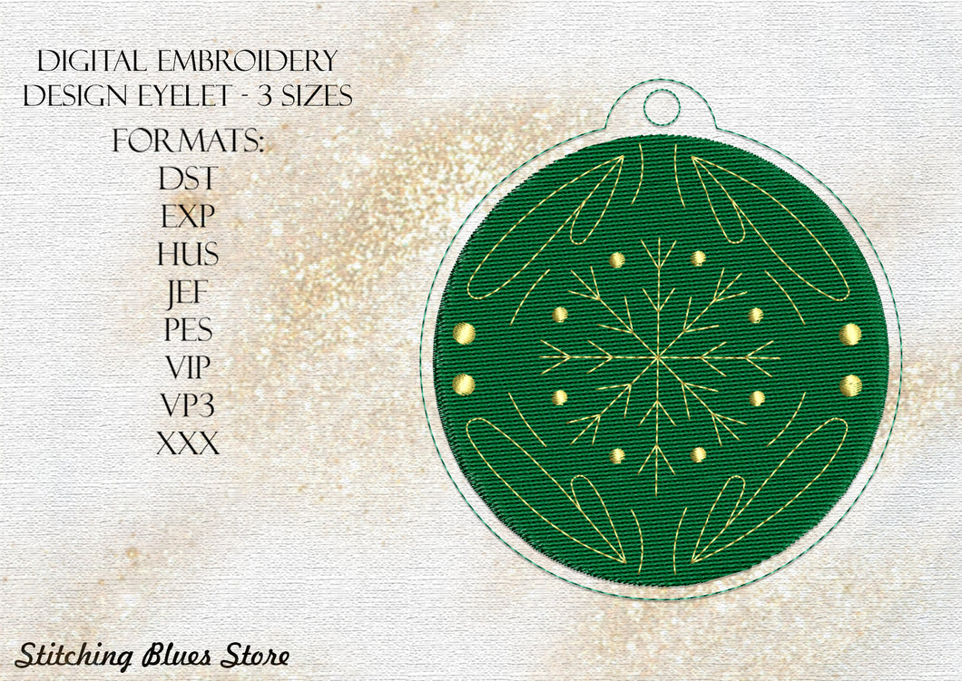 Christmas Decor Snap Tab Eyelet machine embroidery design