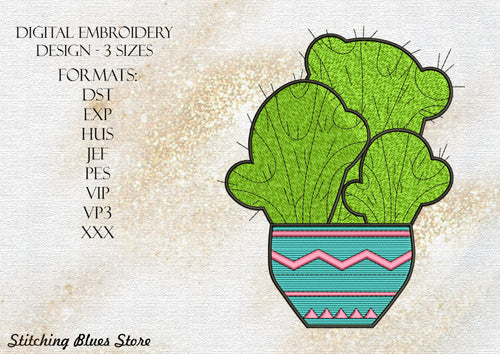 Creative Cactus machine embroidery design