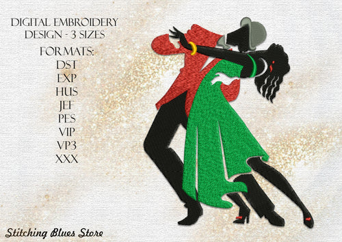 Couple Dance machine embroidery design