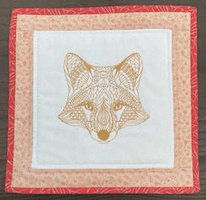 Fox portrait machine embroidery design