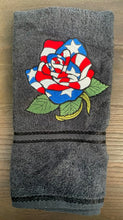 Load image into Gallery viewer, USA Rose machine embroidery design - American Flag