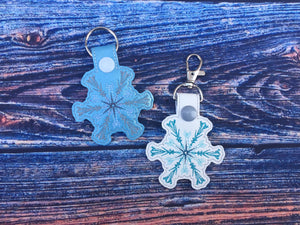 Snowflake Snap Tab machine embroidery design