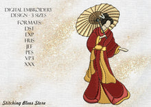 Load image into Gallery viewer, Japanese girl machine embroidery design
