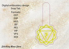 Load image into Gallery viewer, Solar Plexus Chakra - Manipura Snap Tab machine embroidery design