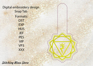 Solar Plexus Chakra - Manipura Snap Tab machine embroidery design