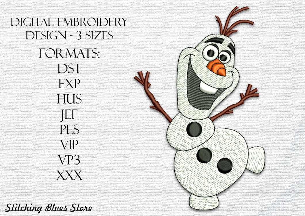 Christmas Bright Snowman machine embroidery design